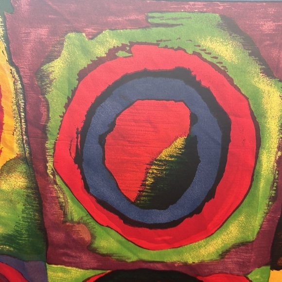Vasilig Kandinskij 33”X34” scarf 💯 silk circles and squares arthritis doctors